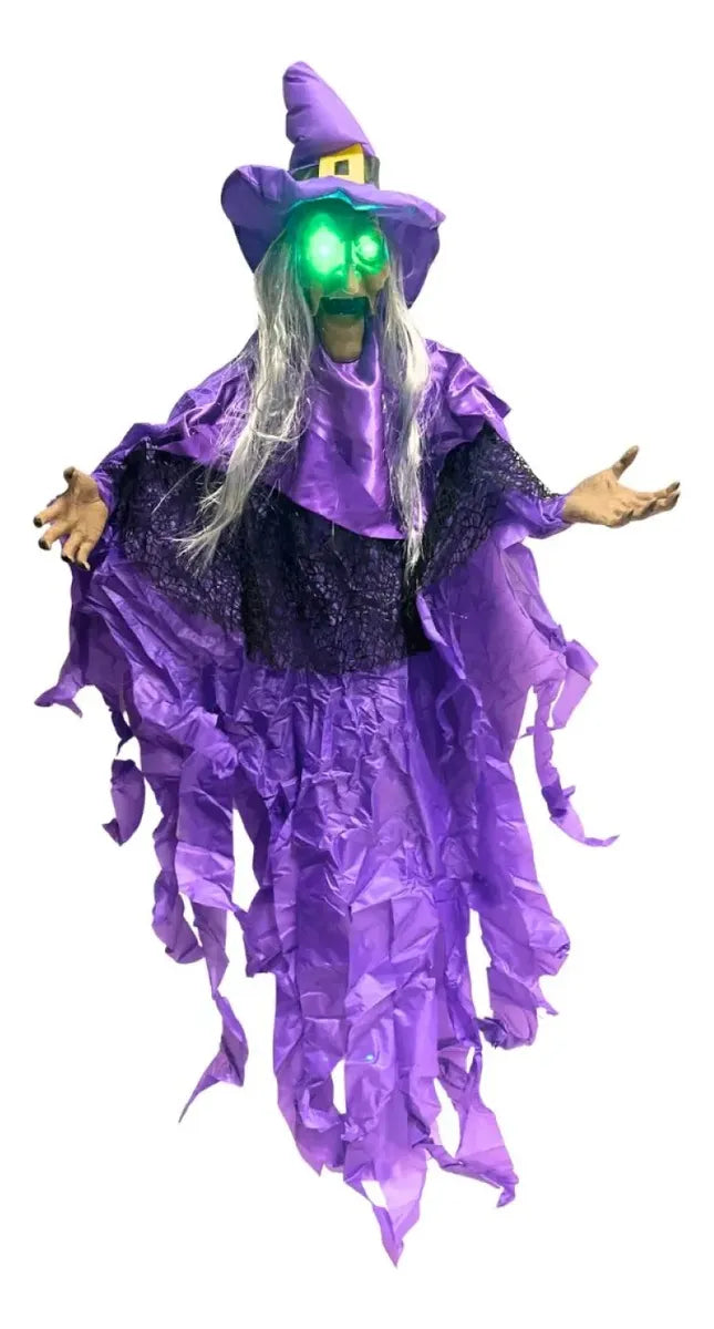 Bruja Colgante Con Luz Y Sonido Halloween Adorno 150 Cm