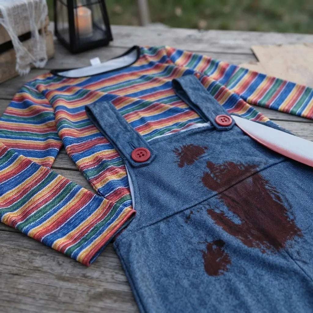Disfraz Chucky Infantil Enterito Remera Cuchillo Talles M L