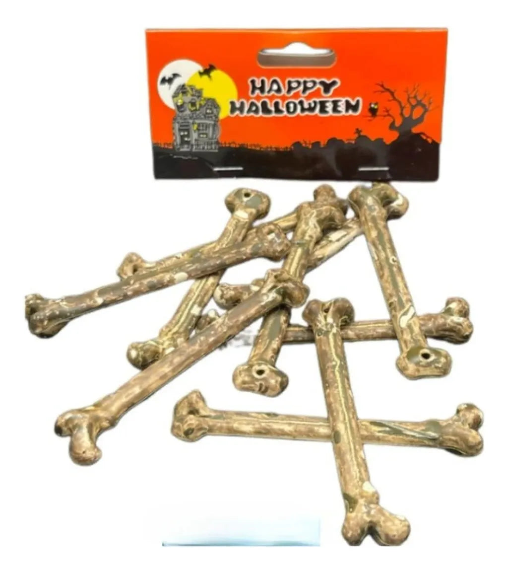 Set Huesos Halloween Decoracion Esqueleto Cotillon Adorno