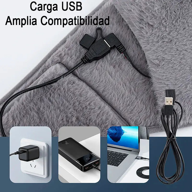 Cinturón Térmico Eléctrico USB con Grafeno: Alivio Menstrual, Lumbar y Calentador de Manos
