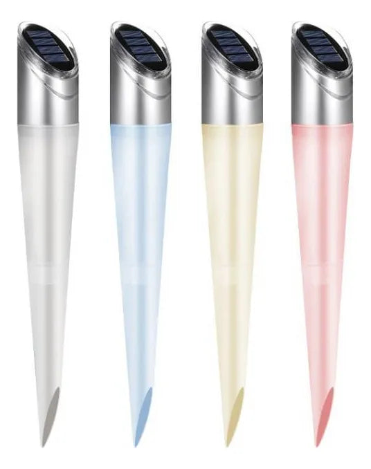 Luces Solares de Jardín Set x4 Blanco y RGB | Estacas Exterior ABS