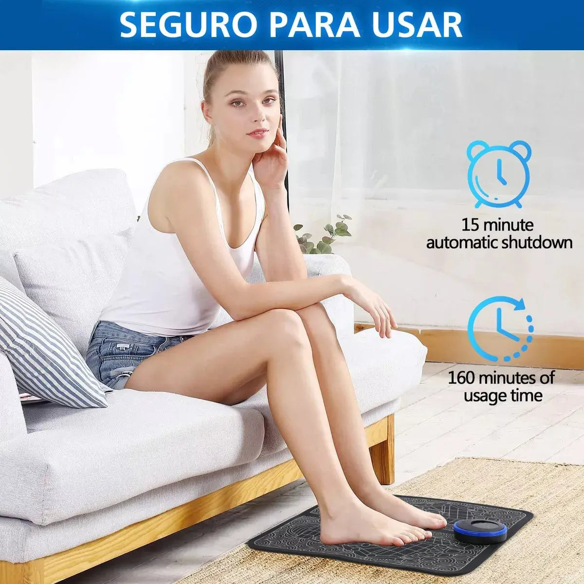 Electroestimulador Masajeador de Pies EMS Flexible | 8 Modos USB