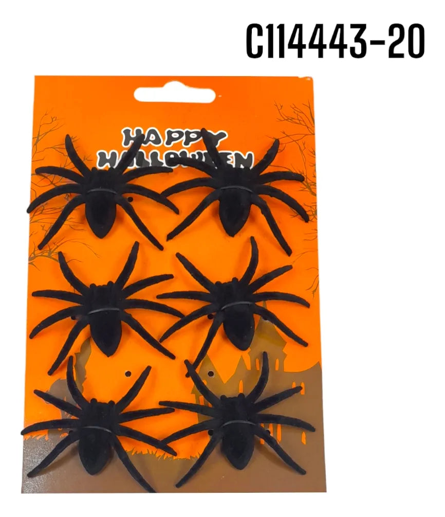 Set De 6 Aranas Peludas De Halloween Decoracion Fiesta