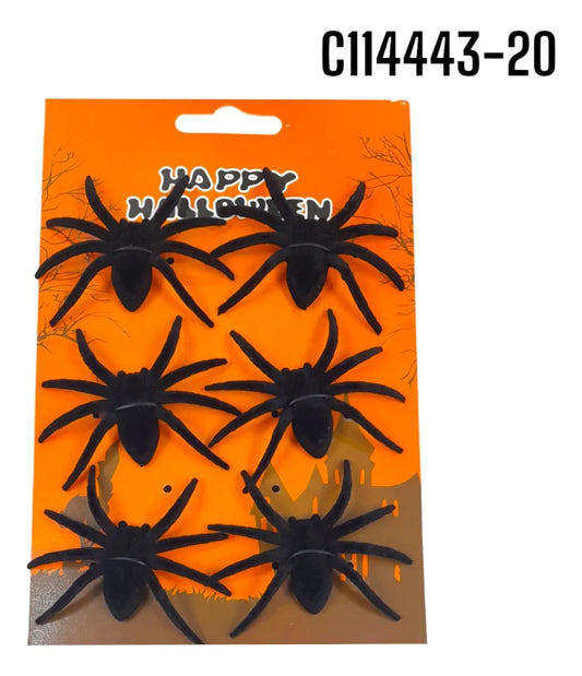 Set De 6 Aranas Peludas De Halloween Decoracion Fiesta
