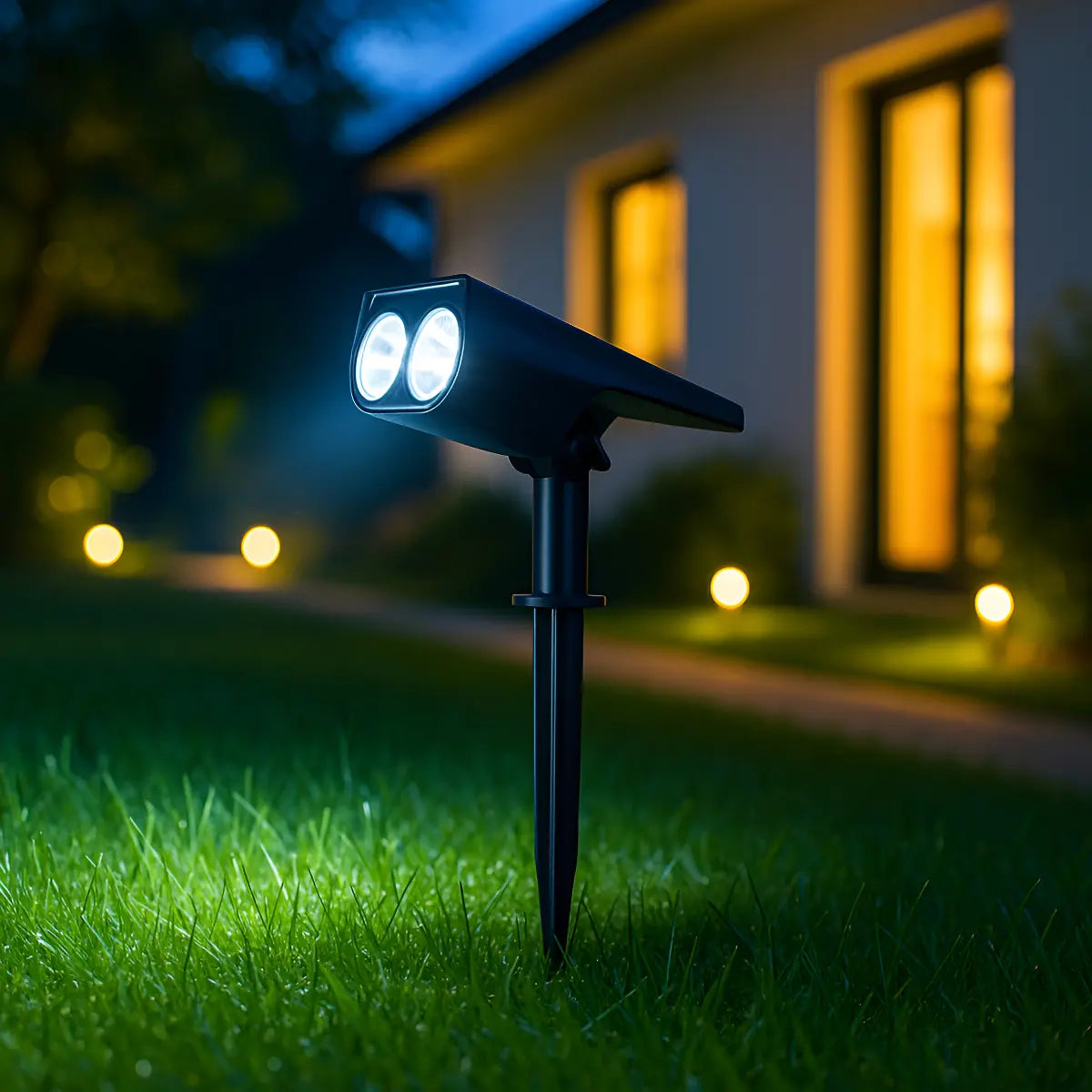Foco LED Solar Exterior para Jardín | Estaca Orientable ABS y PVC