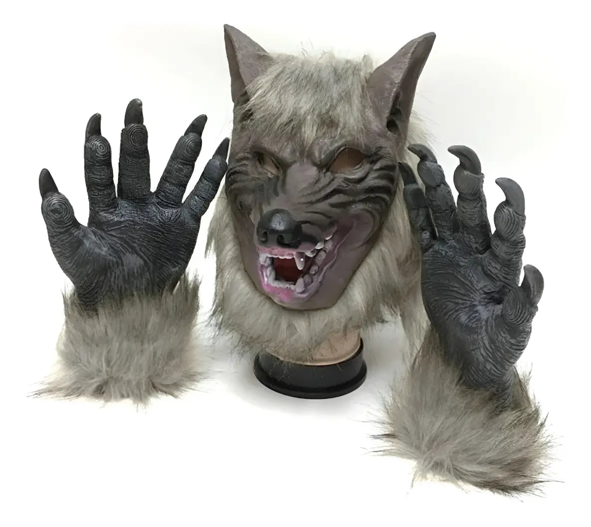 Disfraz De Halloween De Hombre Lobo Con Máscara Y Guantes
