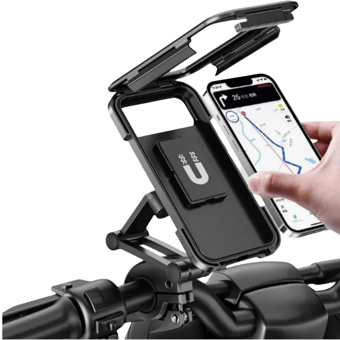 Soporte Celular Impermeable para Moto y Bici - Pantallas hasta 6.8", Táctil y Rotación 360° 🏍️📱🌧️