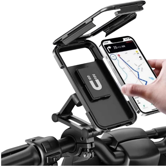 Soporte Celular Impermeable para Moto y Bici - Pantallas hasta 6.8", Táctil y Rotación 360° 🏍️📱🌧️