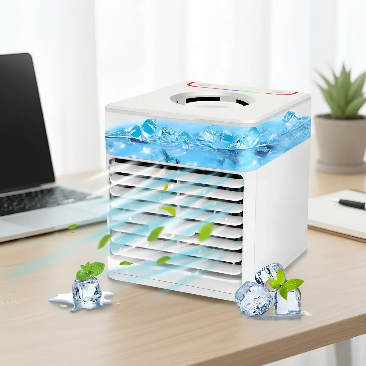 Aire Acondicionado Portátil USB 3 en 1: Enfriador, Purificador y Humidificador LED