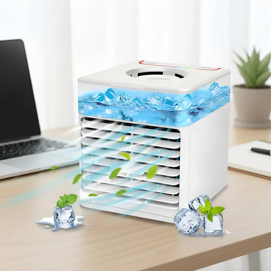 Aire Acondicionado Portátil USB 3 en 1: Enfriador, Purificador y Humidificador LED