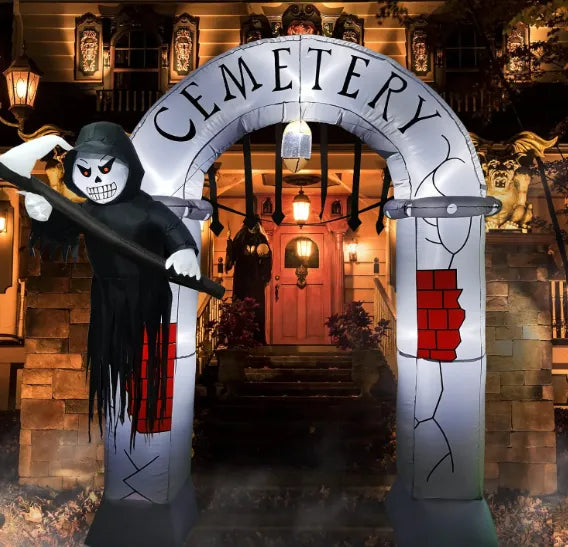 Arco Inflable Halloween Cementerio Con Luz 2.40 Mts 220v