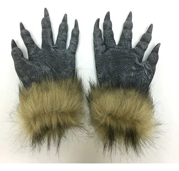 Disfraz De Halloween De Hombre Lobo Con Máscara Y Guantes