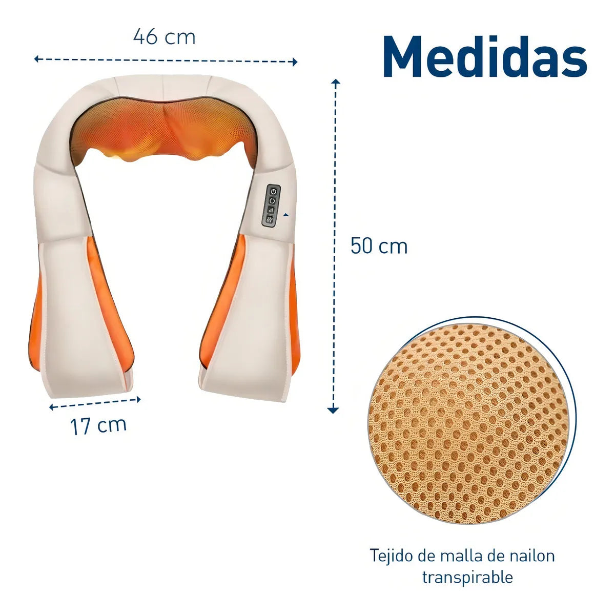 Masajeador Eléctrico Shiatsu con Calor Infrarrojo - Cuello, Espalda y Piernas