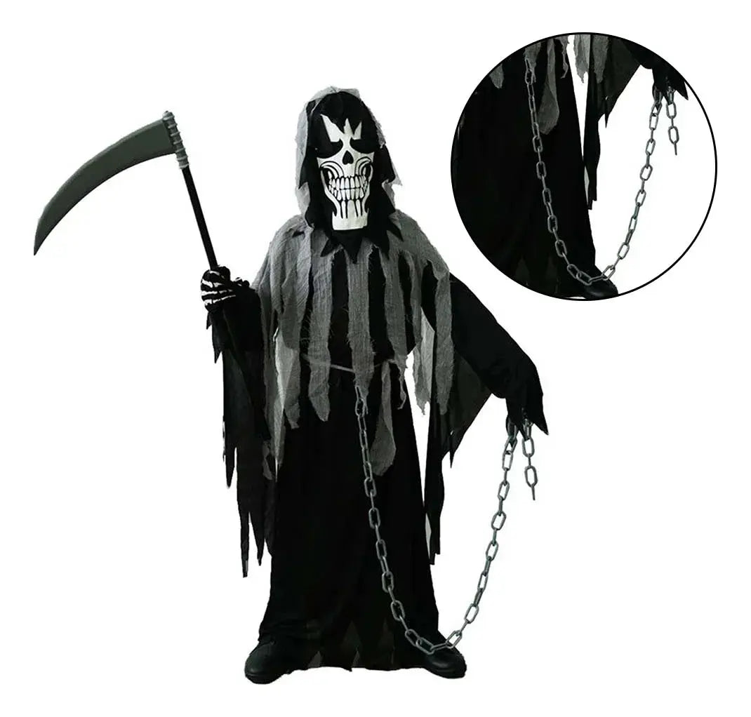Disfraz La Parca La Muerte Para Niños Halloween Completo
