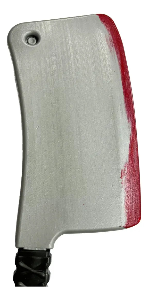 Cuchillo Carnicero Con Sangre Halloween Plástico 40 Cm