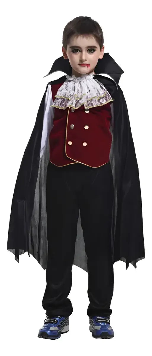 Disfraz Completo Vampiro Drácula Capa Pantalón Set Infanti