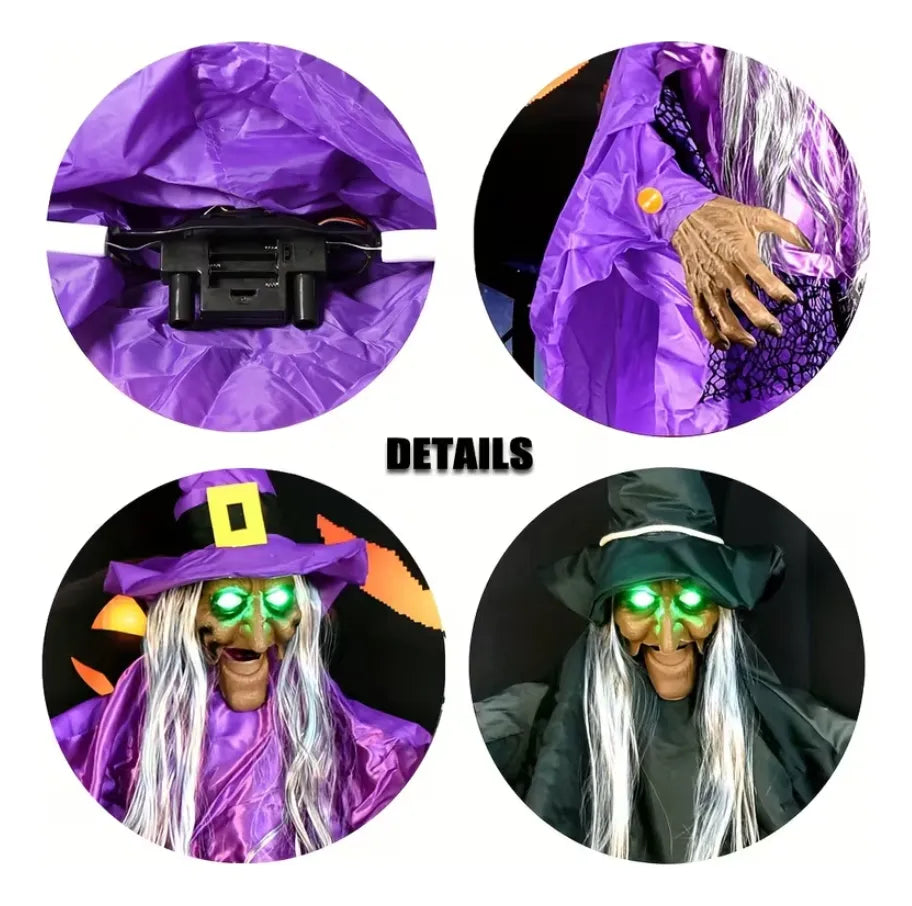 Bruja Colgante Con Luz Y Sonido Halloween Adorno 150 Cm
