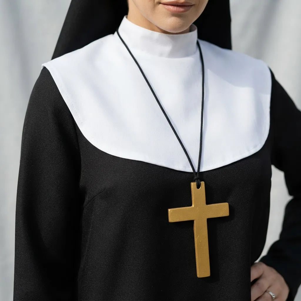 Disfraz De Monja Con Cruz Halloween Fiesta Cotillon Talle Un