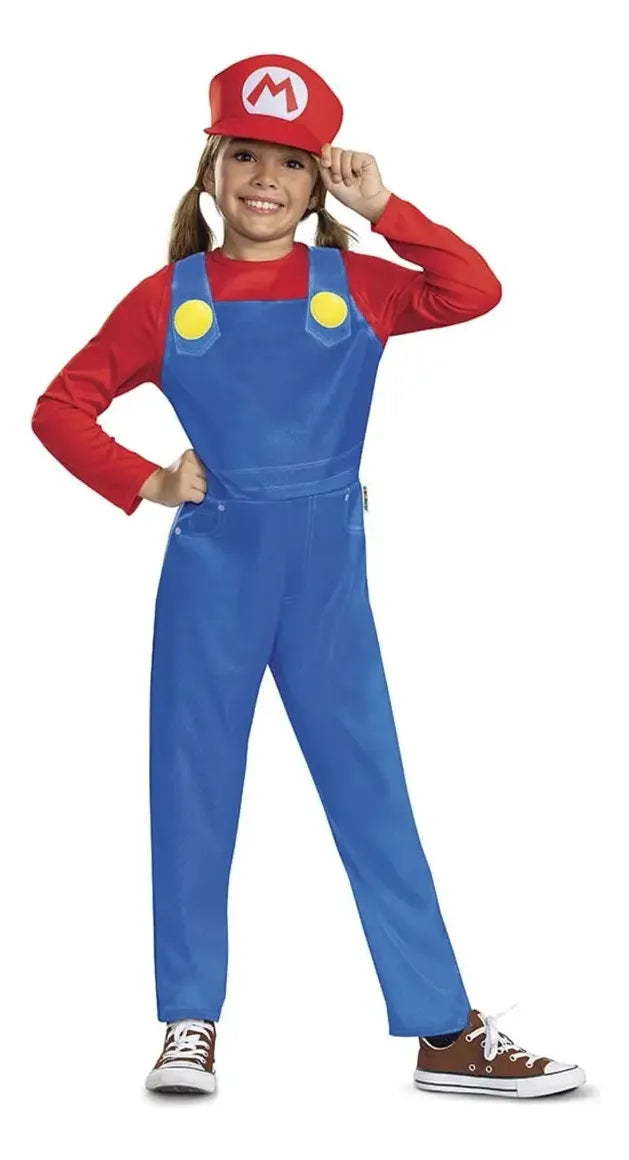 Disfraz Mario Bros Infantil Con Gorro Y Bigote Fiesta Deco