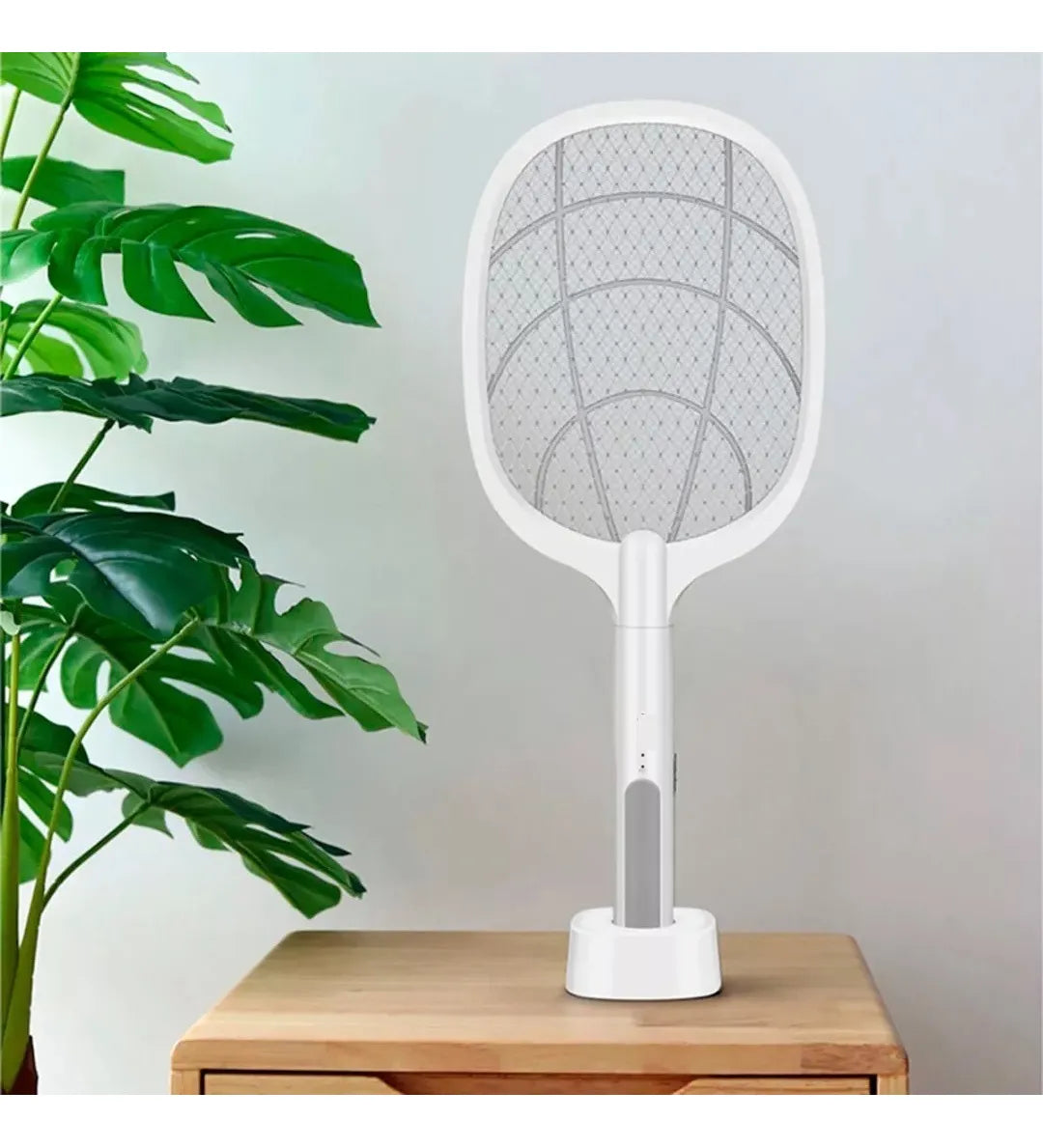 Raqueta Eléctrica Antimosquitos 2 en 1 con Luz LED UV y Base - Recargable USB 🦟⚡
