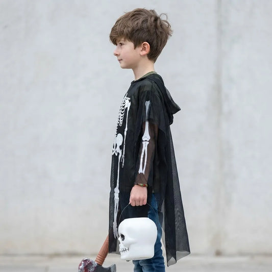 Túnica Disfraz De Esqueleto Y Calavera Niños Para Halloween