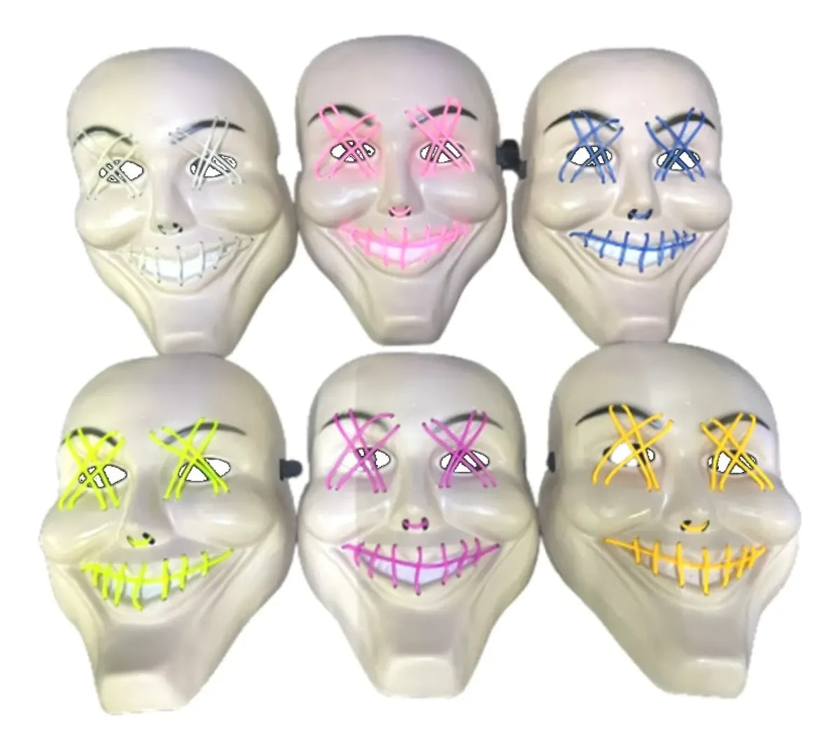 Mascara La Purga Hombre Sonriente Led Neon Control Disfraz