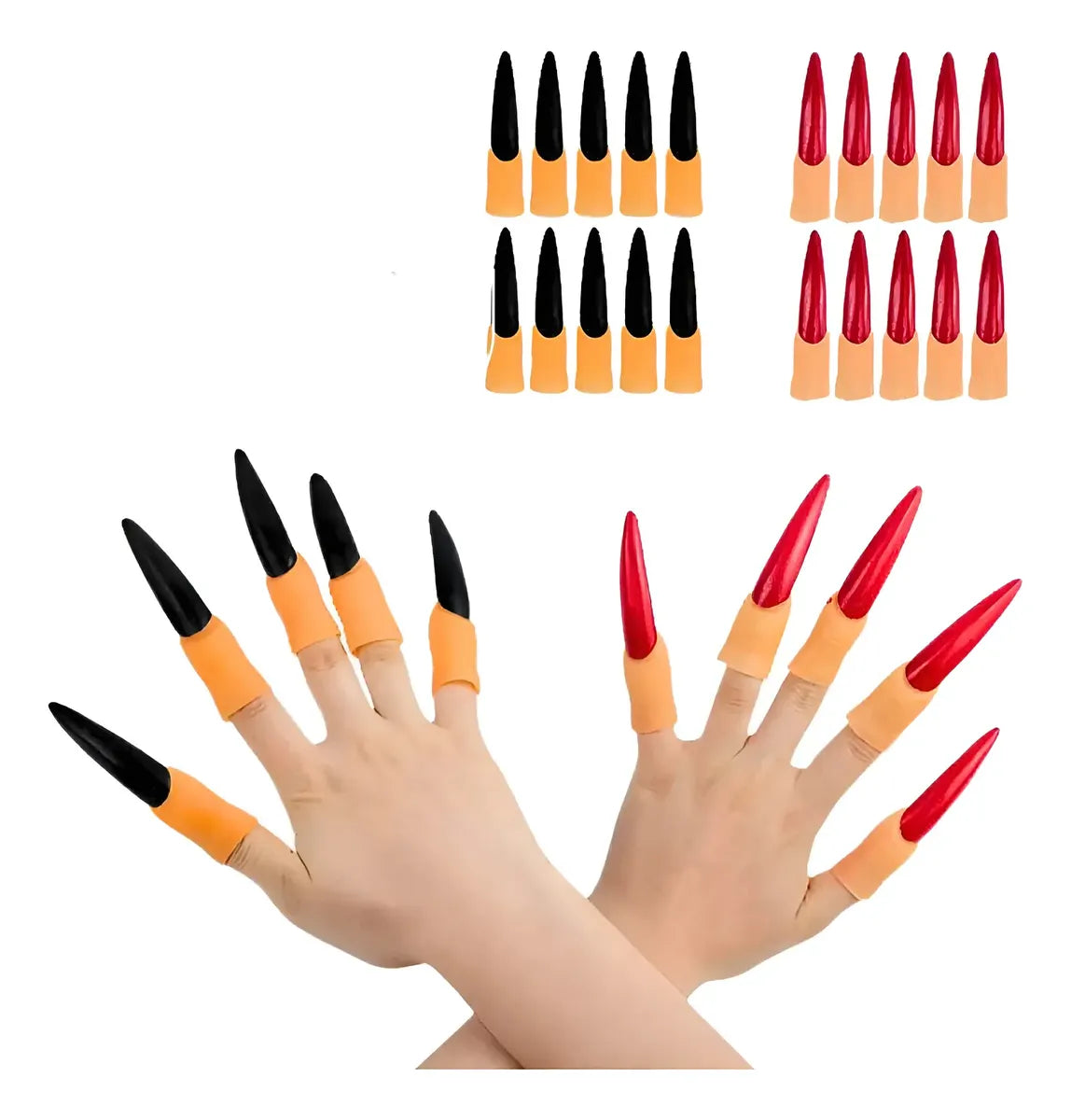 Set De Uñas Brujas Halloween Disfraz Accesorios De Terror