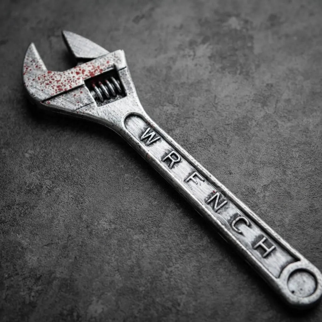 Llave Francesa Sangrienta 45cm Plastico Halloween Disfraz