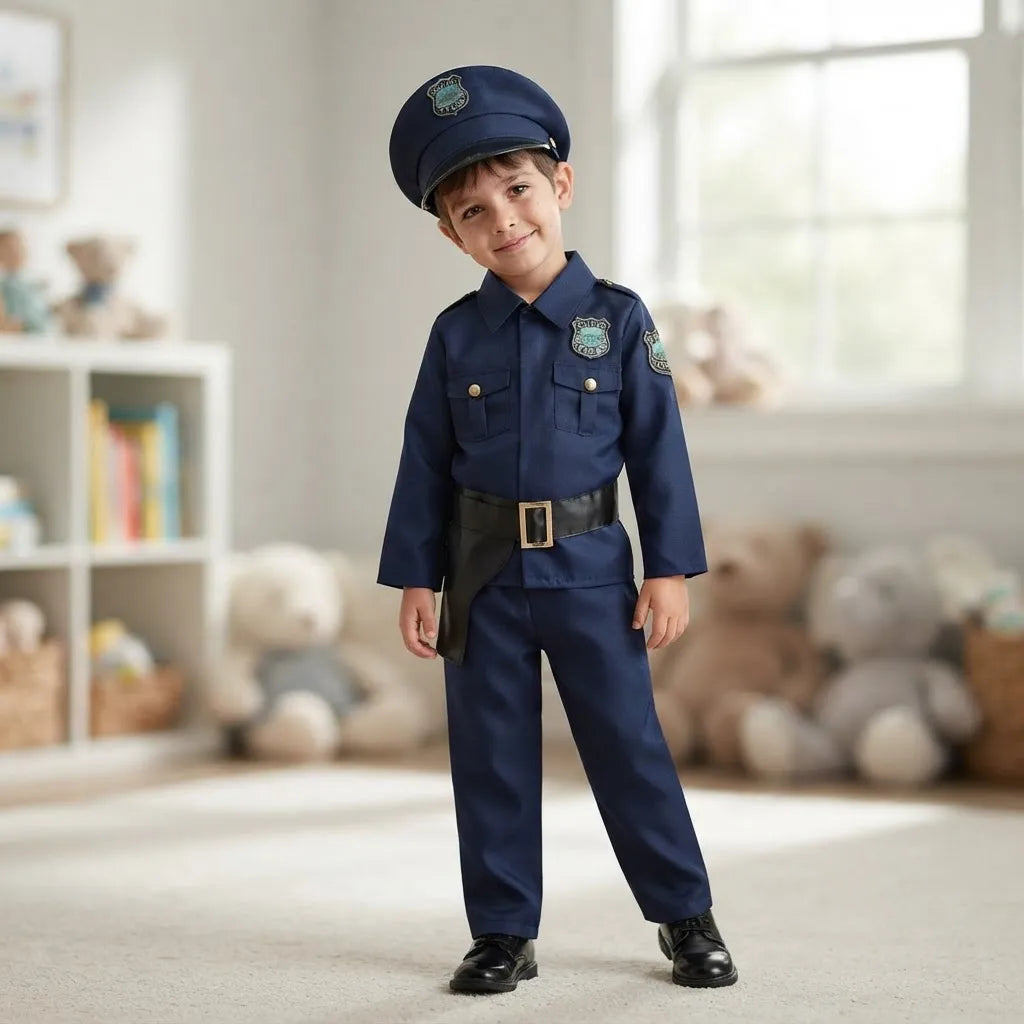 Disfraz De Policia Oficial Para Niño Niña Con Accesorios