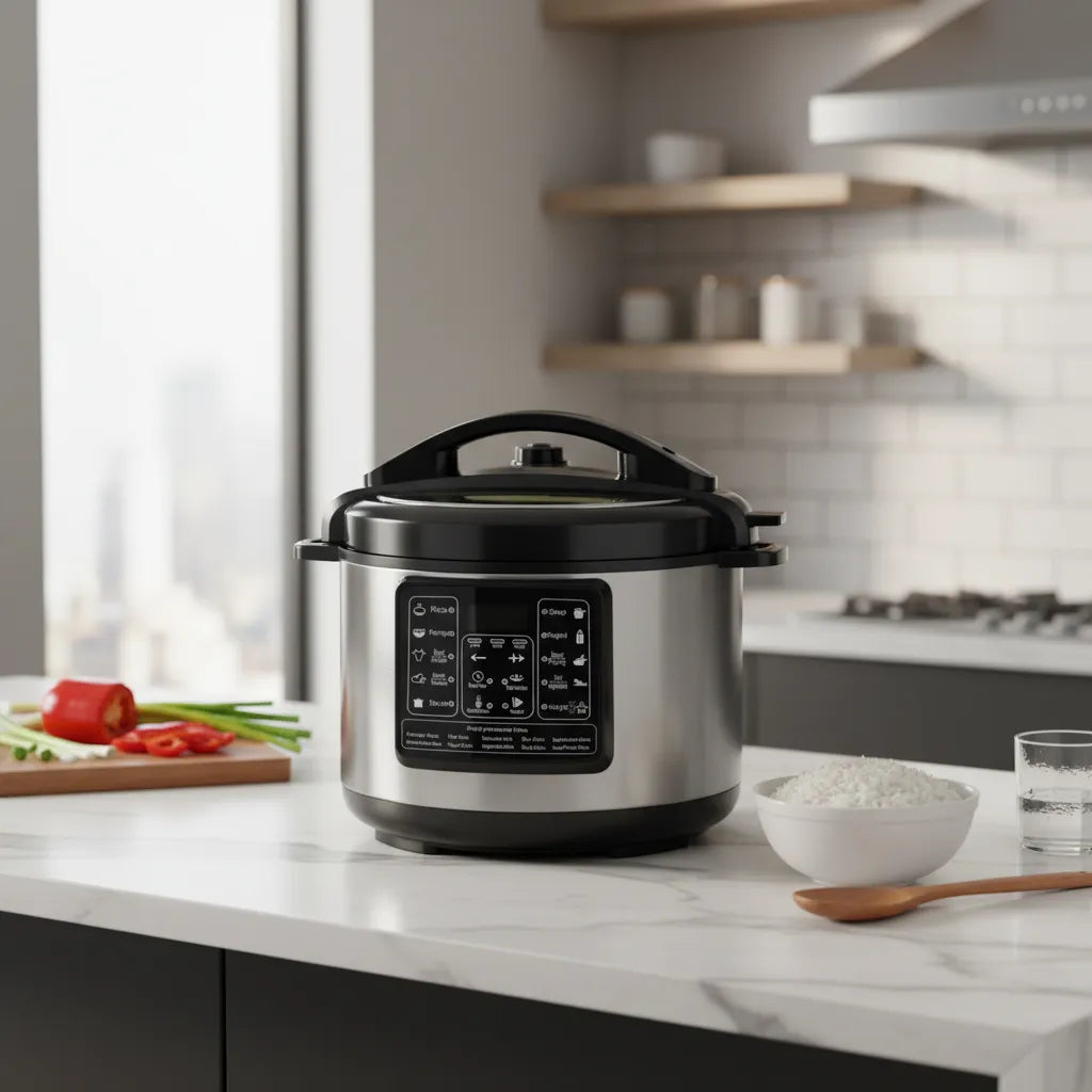 Olla a Presión Eléctrica Boma 6L: 18 Funciones, 1000W y Acero Inoxidable