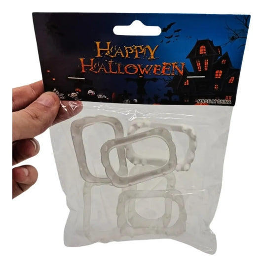 Pack 6 Dentaduras Vampiro Halloween Colmillos Cotillon