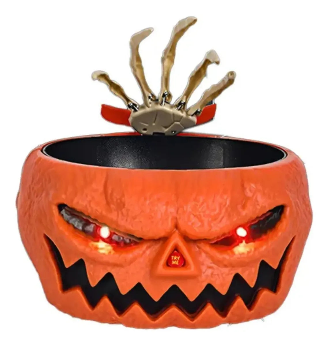 Caramelera Halloween Con Sensor Movimiento Luz Sonido Mano