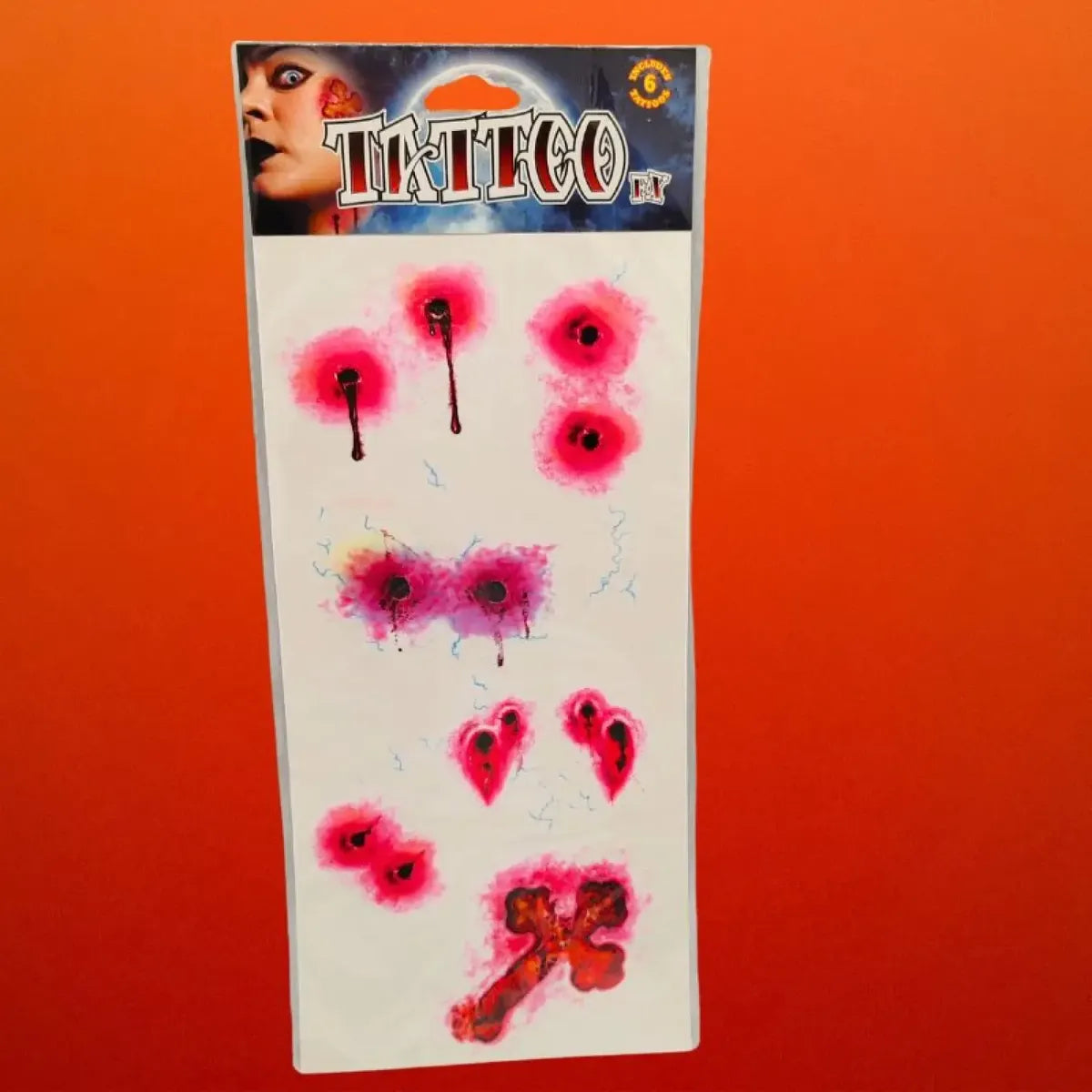 Tatuajes Sangrientos Realistas Disfraz Halloween Efectos Fx
