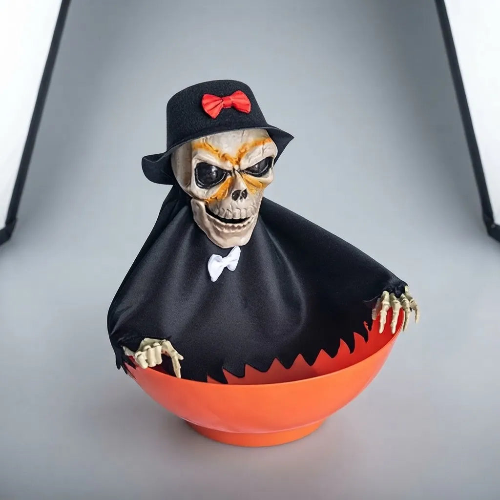 Caramelera Deco Con Luz Y Sonido 25cm Halloween Dulces