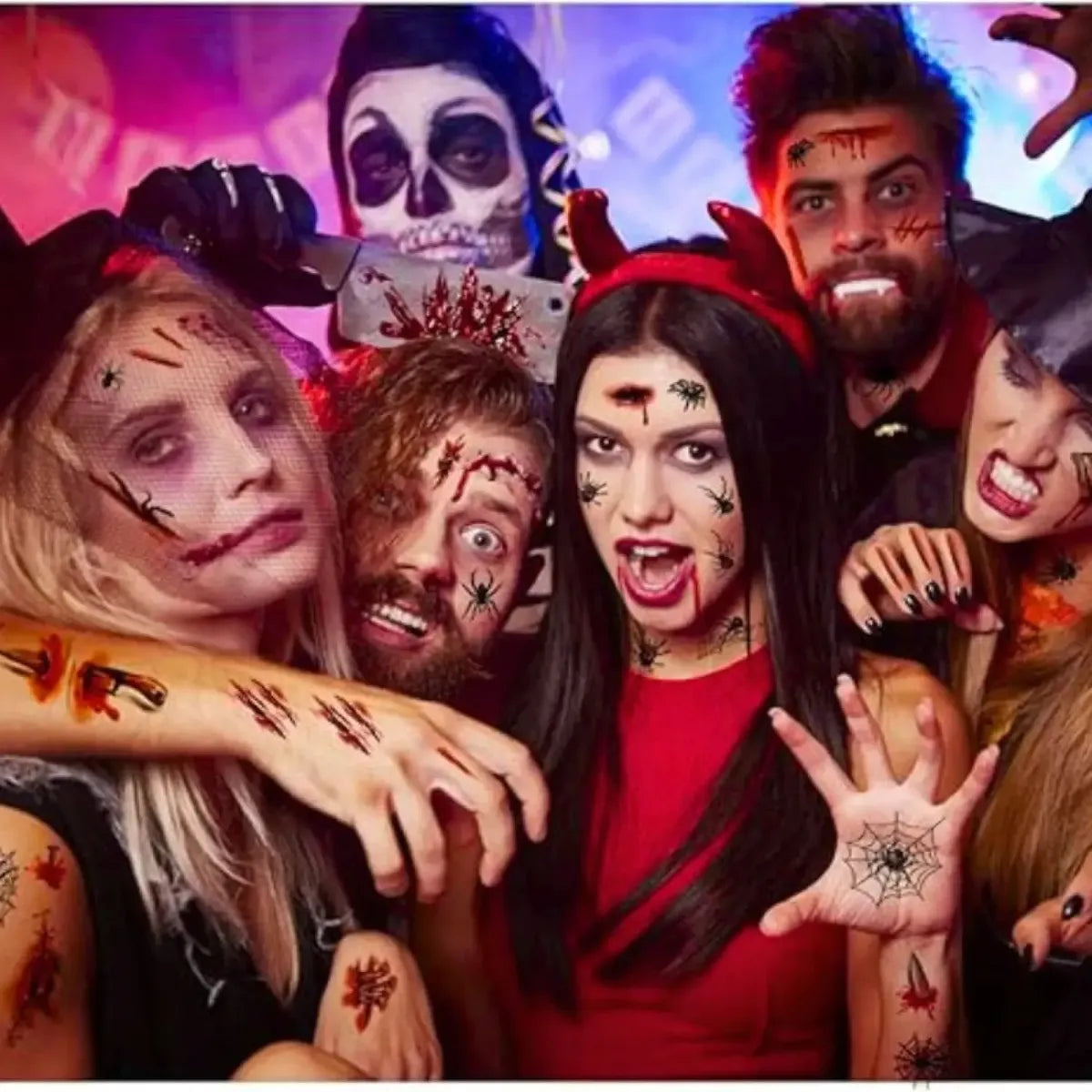 Tatuajes Sangrientos Realistas Disfraz Halloween Efectos Fx