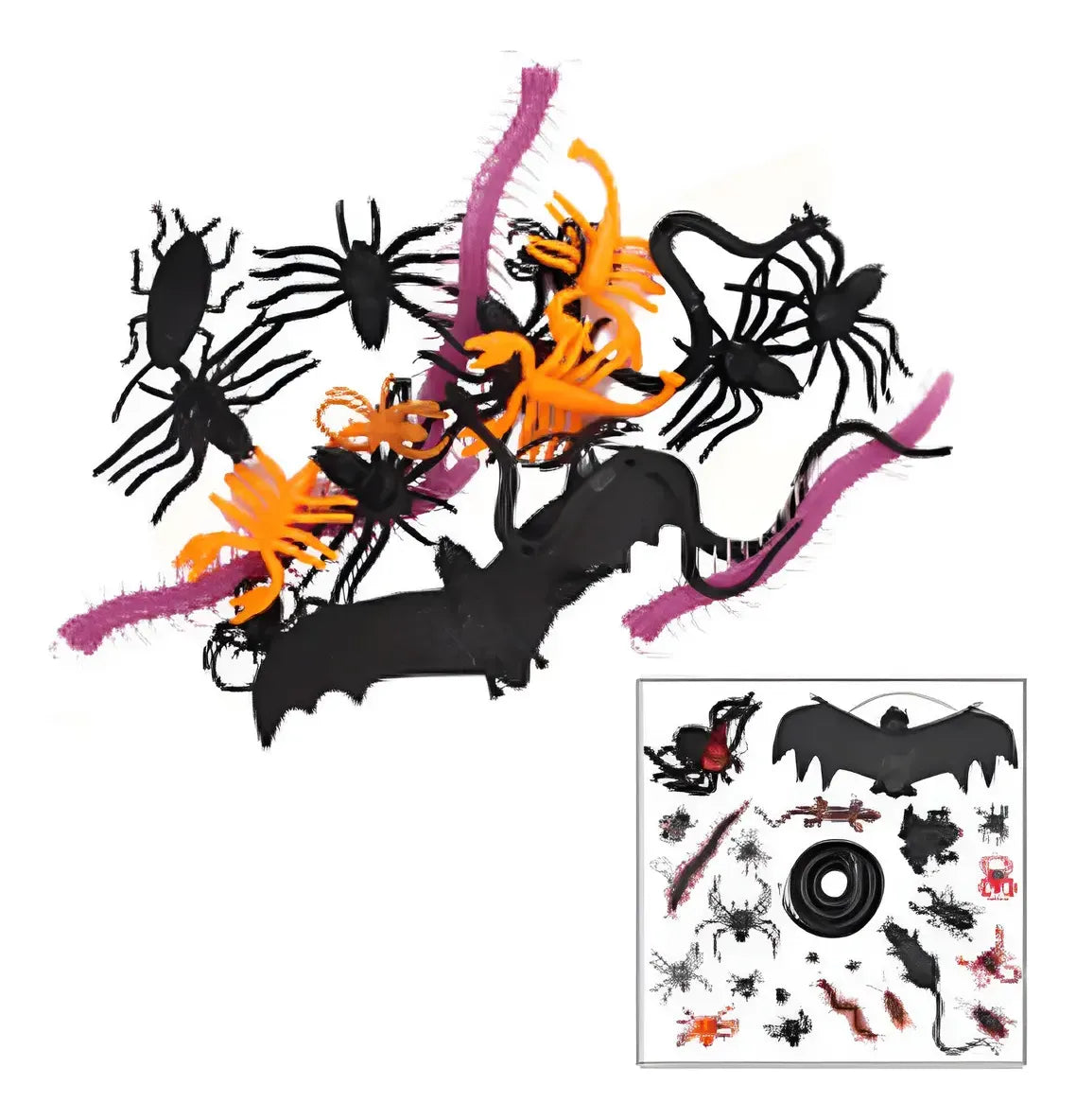 Set De Insectos Halloween Decoracion X24 Piezas Fiesta