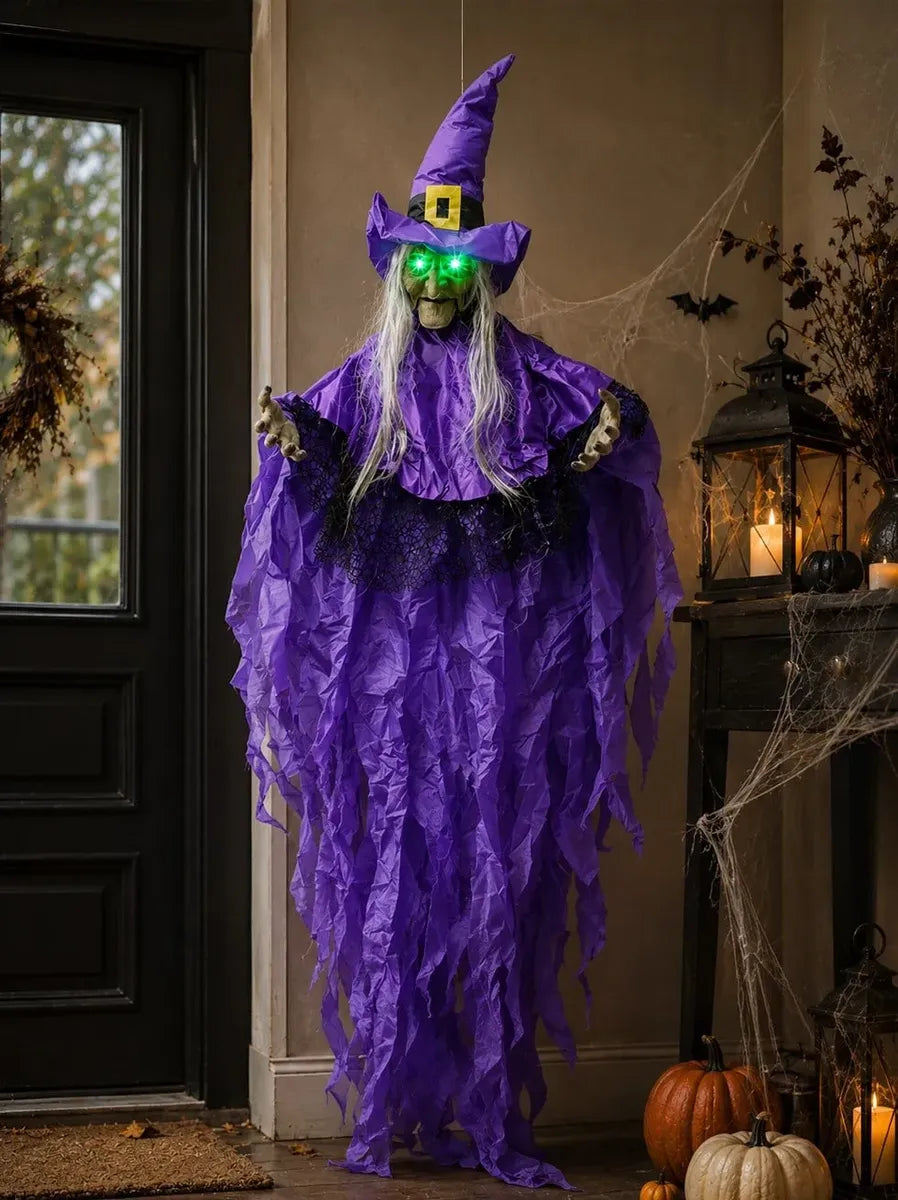 Bruja Colgante Con Luz Y Sonido Halloween Adorno 150 Cm