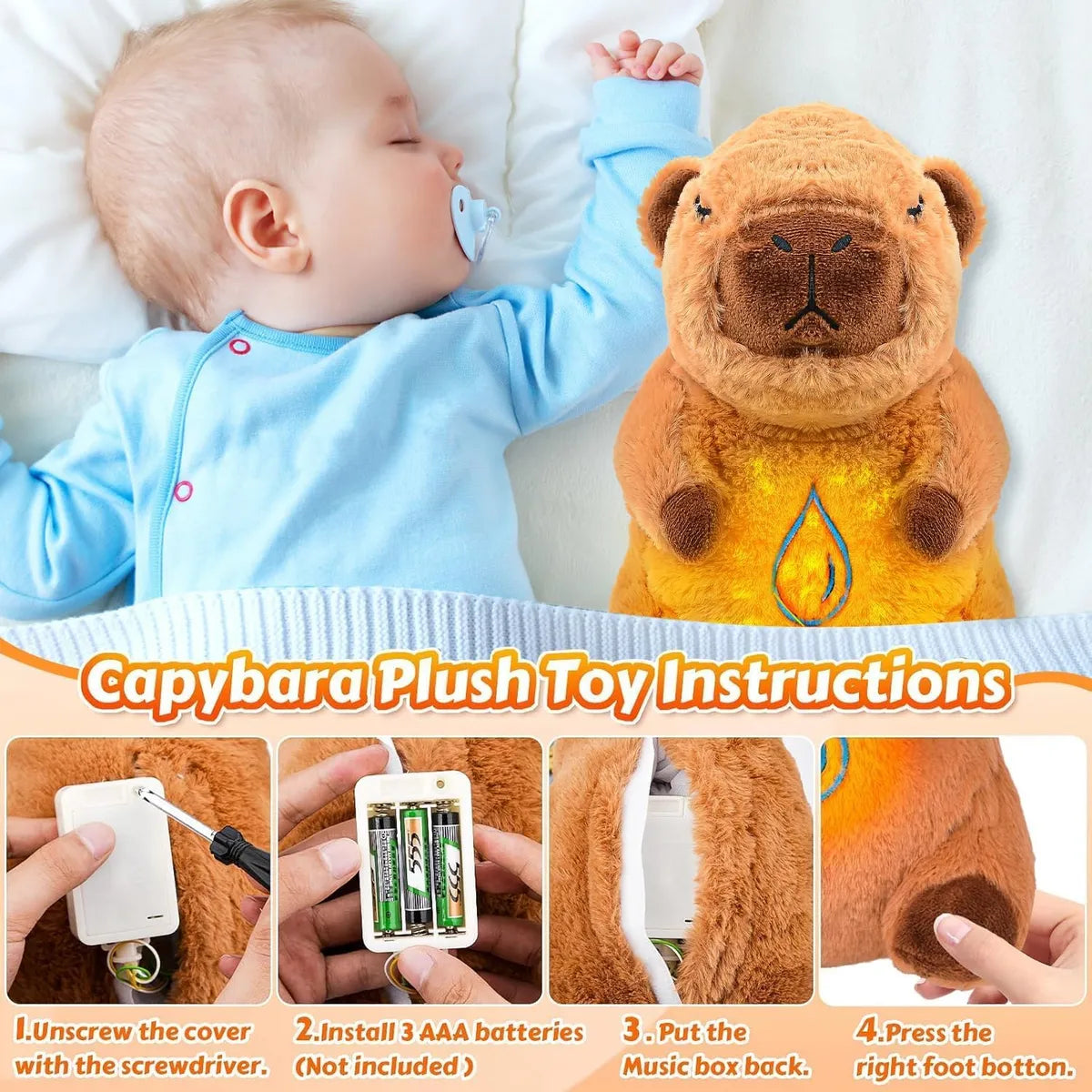 Peluche Capibara que Respira - Carpincho Sensorial Relajante con Movimiento 🦦💤