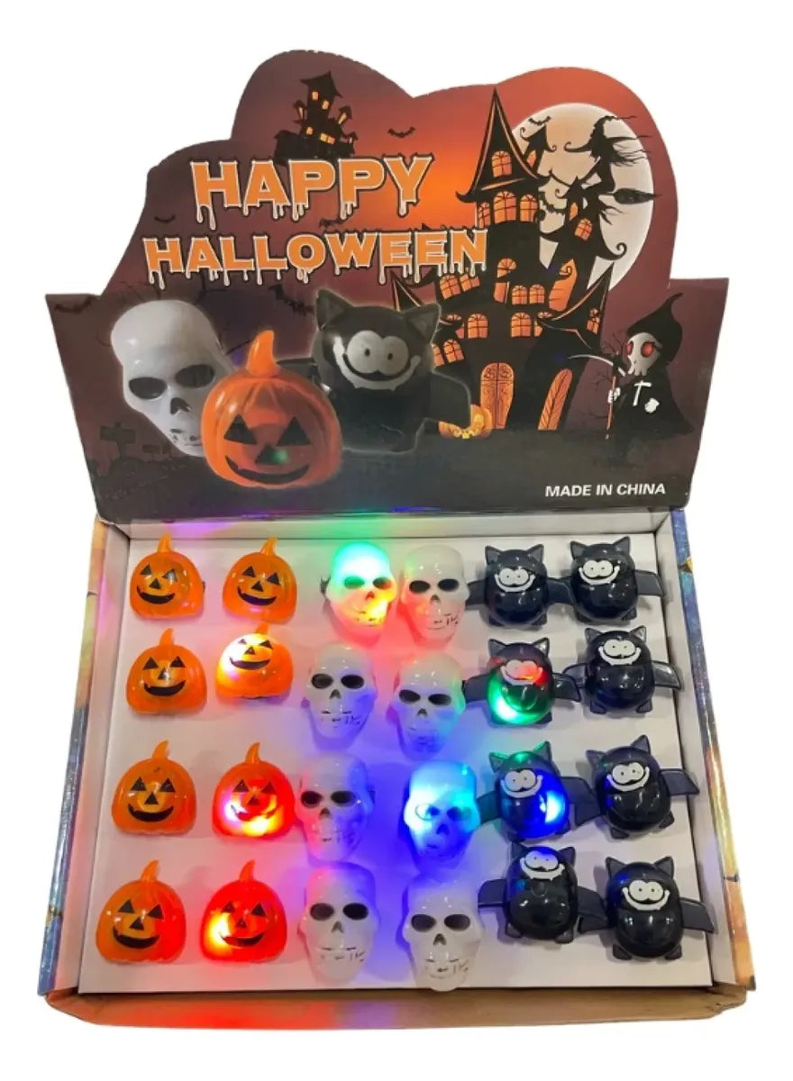 Anillo Led Halloween Luz Cotillon Juguete Surtido Fiesta