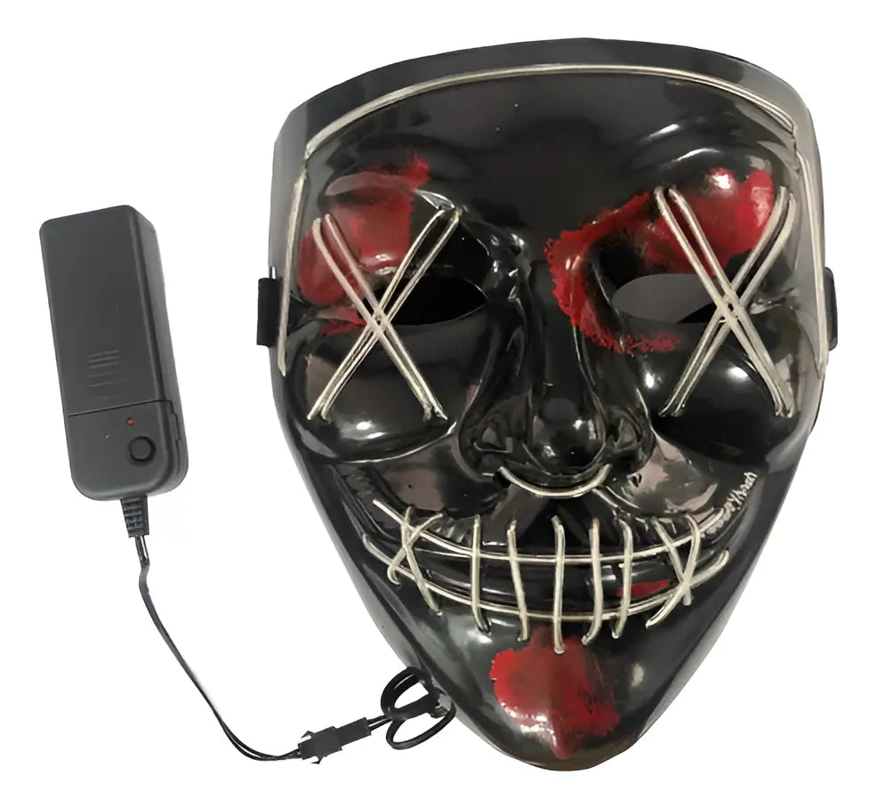 Máscara La Purga Con Luz Led Luminosa Disfraz Halloween