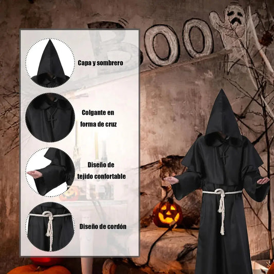 Disfraz Túnica Gótica Medieval Monje Para Adulto Halloween