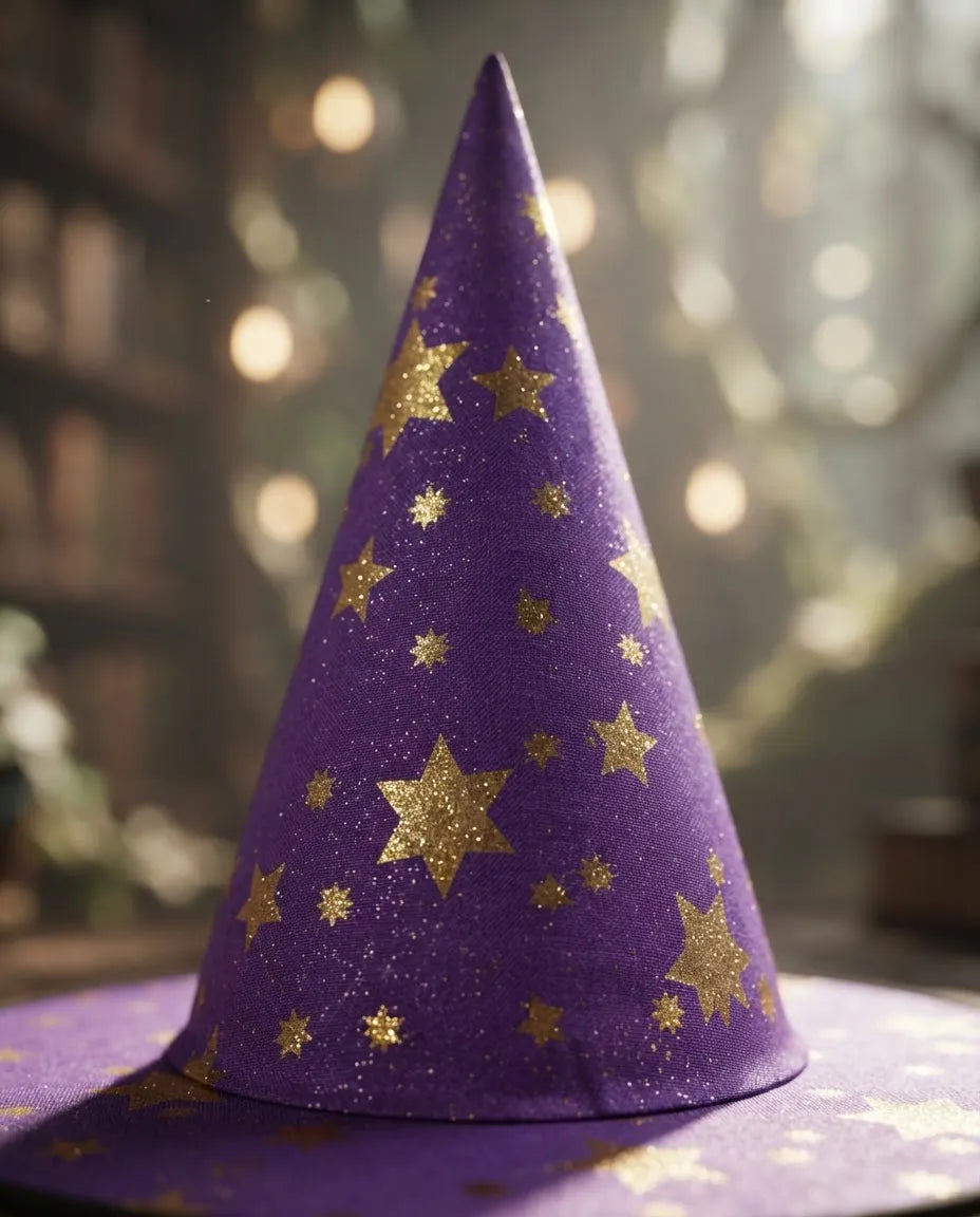 Sombrero De Bruja Brillante Con Estrellas Halloween Fiesta