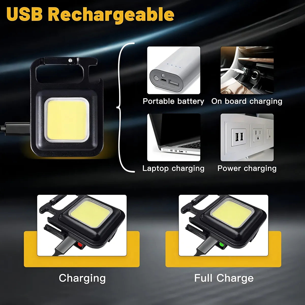🔥 PROMO 2X1: Mini Linterna potente Llavero LED Recargable USB e Imán 🔦🔦