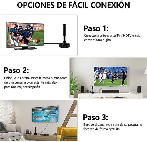 Antena TV Digital HD con Amplificador USB: Señal Perfecta Sin Pagar Mensualidades