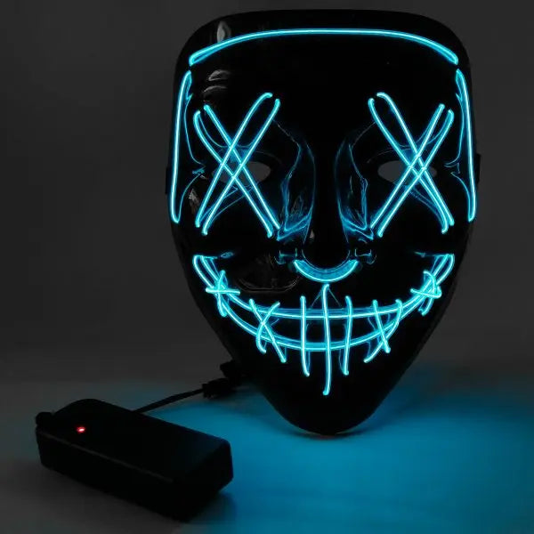 Máscara La Purga Con Luz Led Luminosa Disfraz Halloween