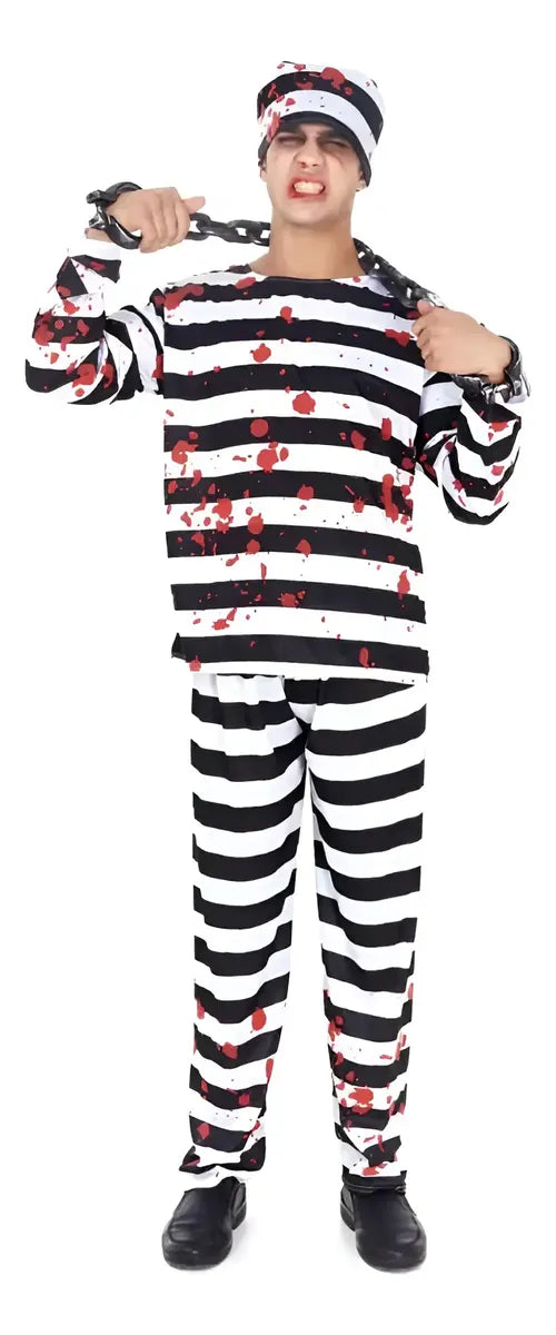 Disfraz De Preso Sangriento Halloween Para Adulto Terror