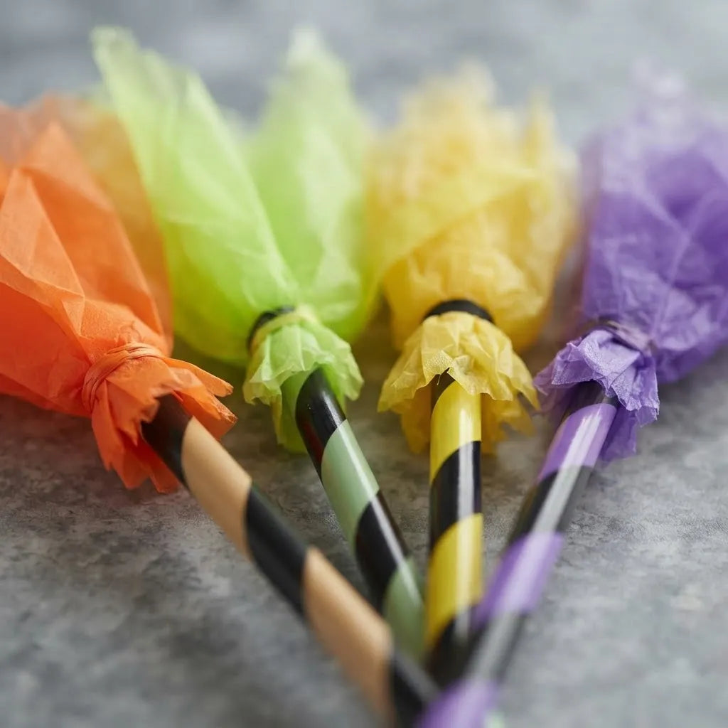 Escoba De Bruja Con Tul Disfraz Halloween Accesorio Cotillon