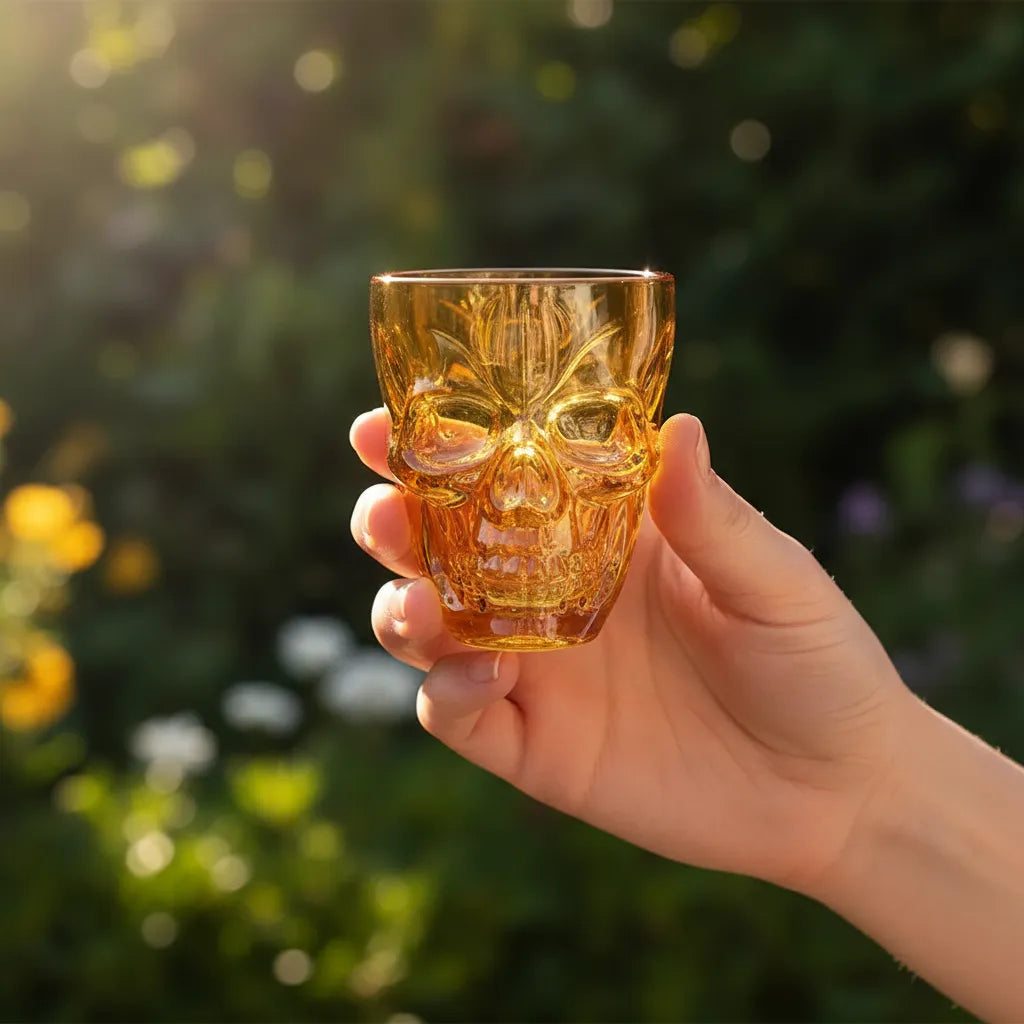 Vaso De Shot Calavera Naranja Halloween Chupito Tragos Fiesta