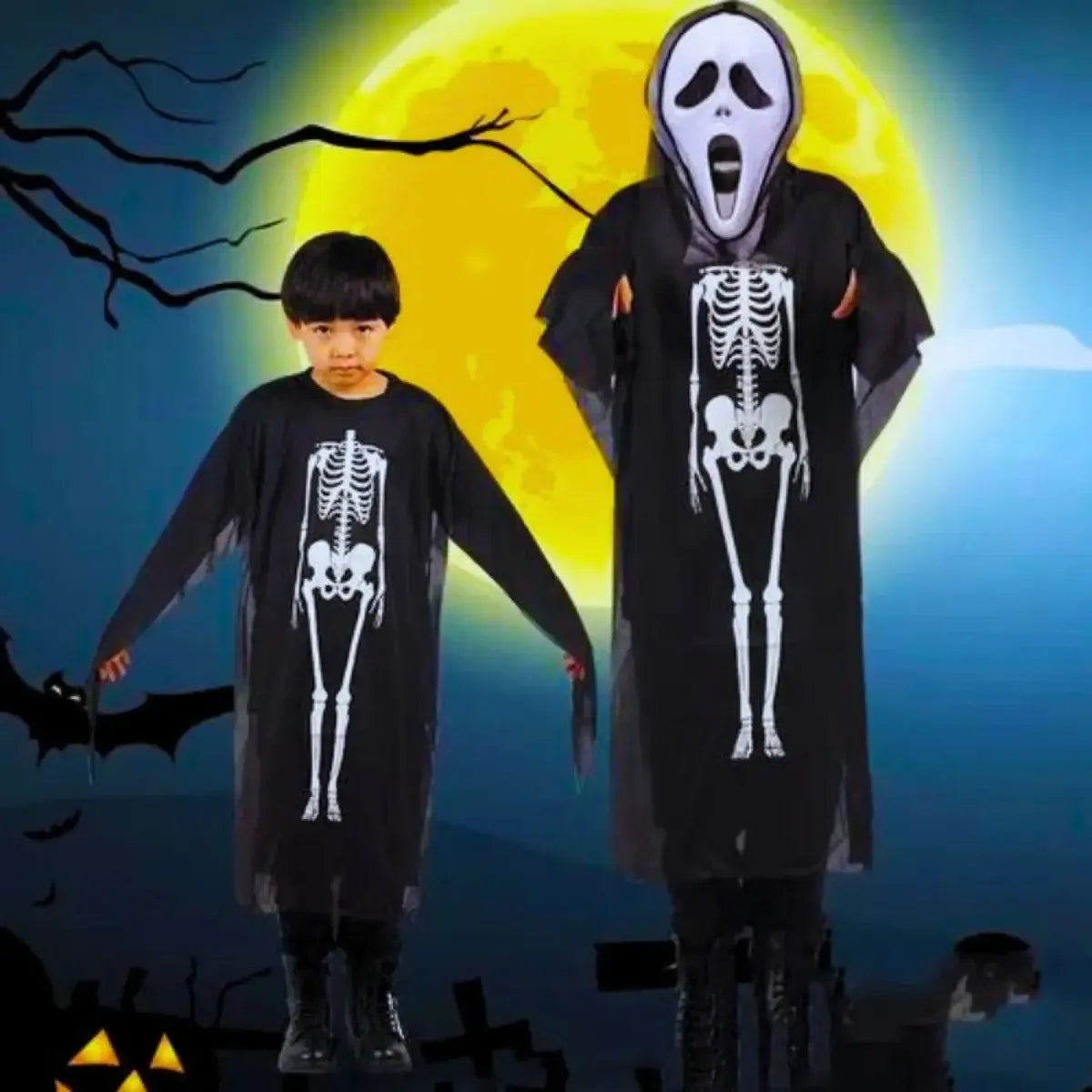 Disfraz Túnica De Esqueleto Halloween Para Fiesta Y Cosplay
