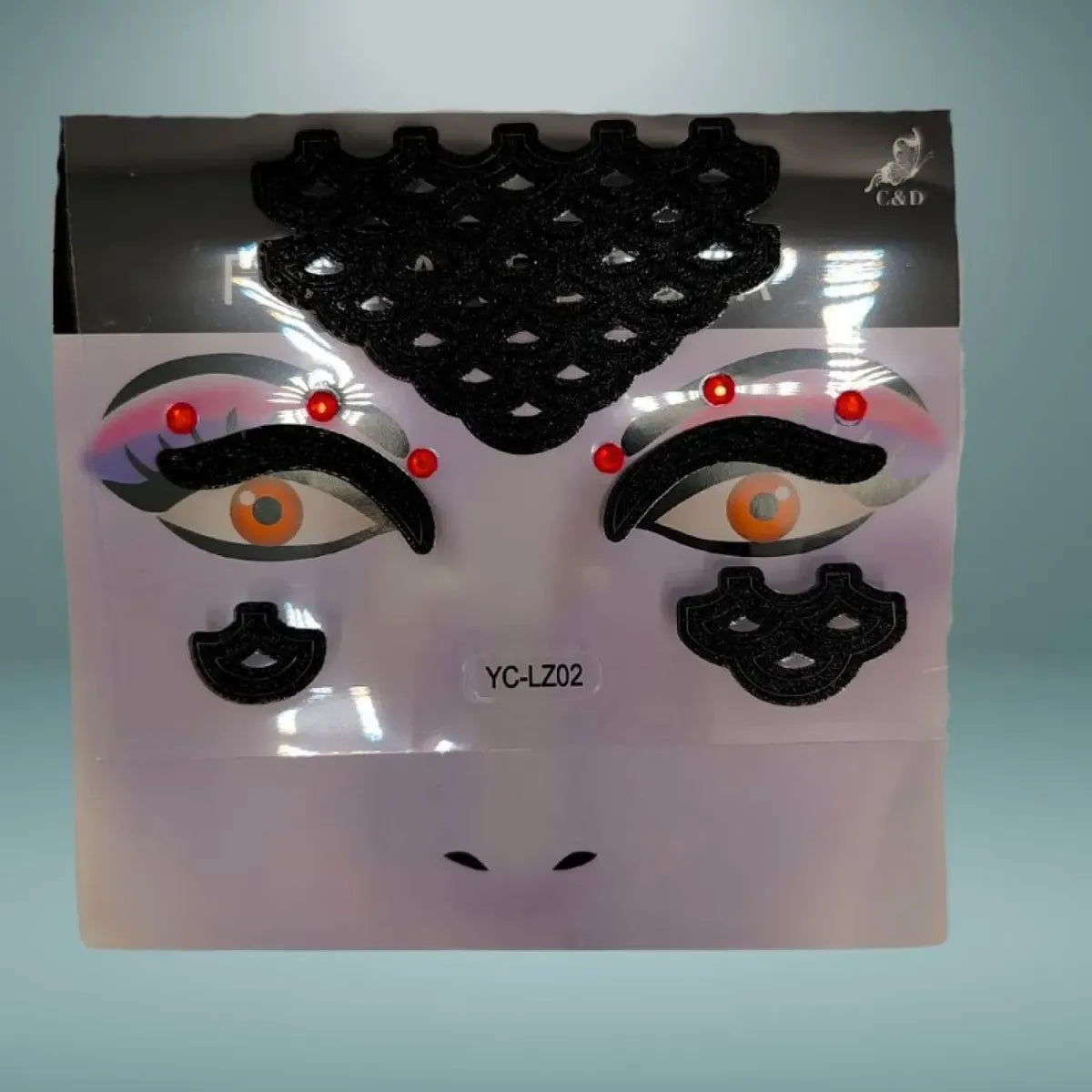 Stickers Rostro Halloween Maquillaje Cotillon Gema Tatuaje